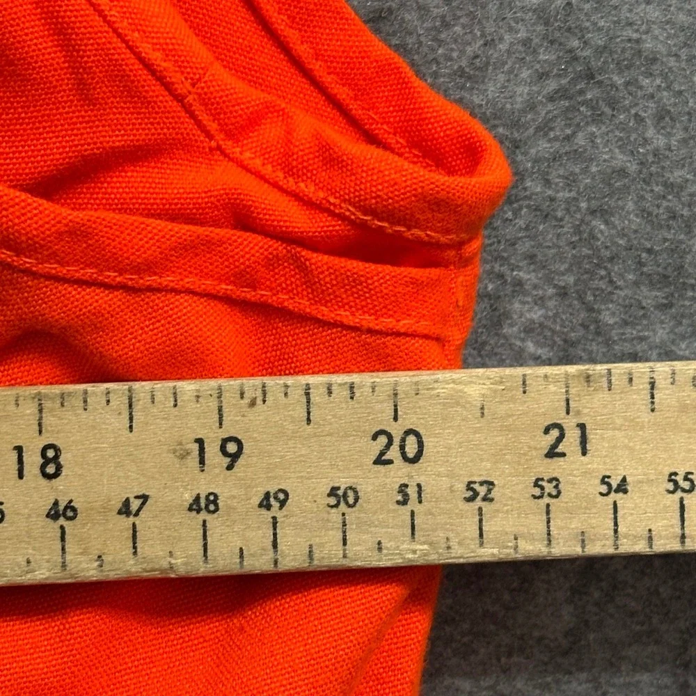 Cabela's Hunting Vest‎ Mens L Orange Blaze Quilted Game Pocket Full Zip Regular